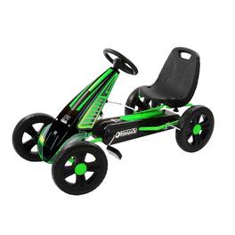 hauck - Cyclone Junior Racing Go Kart, 12” Rims and Race Style Pedals, Lime - Green