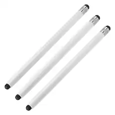 Front. Unique Bargains - 3pcs Stylus Pens for Touch Screens Dual Rubber Tips Capacitive Stylus Universal Tablet Pen Sensitivity Precision - White.