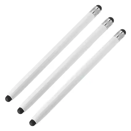Front. Unique Bargains - 3pcs Stylus Pens for Touch Screens Dual Rubber Tips Capacitive Stylus Universal Tablet Pen Sensitivity Precision - White.