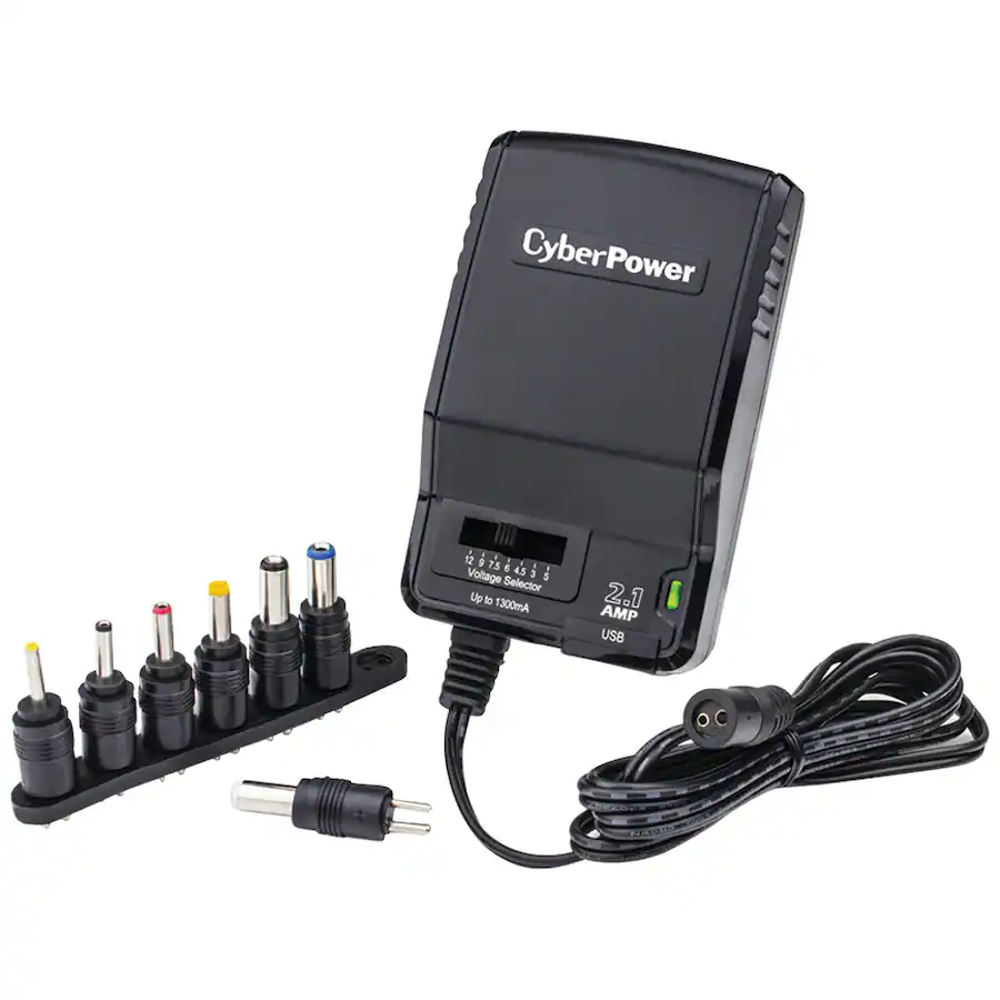 CyberPower 1,300mA Universal AC Power Adapter with USB Input Black ...