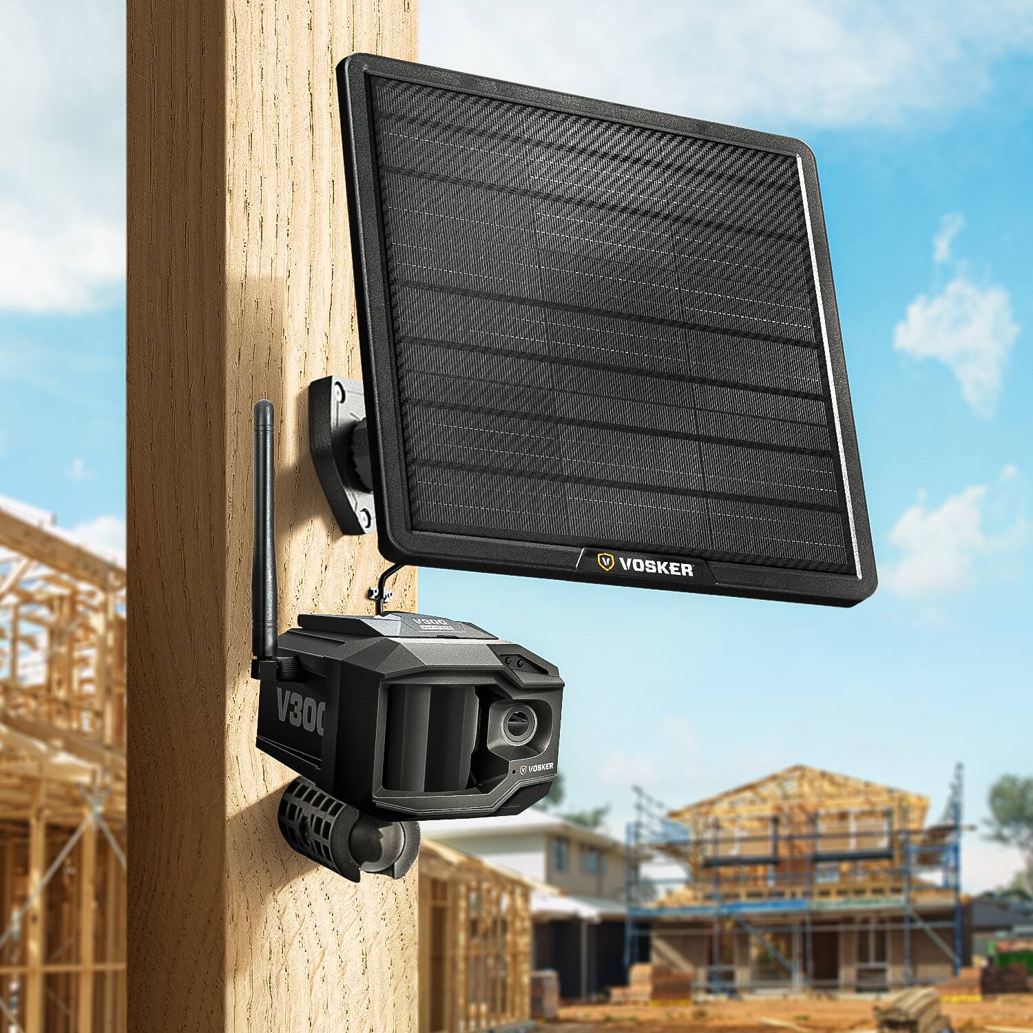 Alt View 2. Vosker - V300 Ultimate Outdoor Wireless 1080p Security System with External Solar Panel - Black.