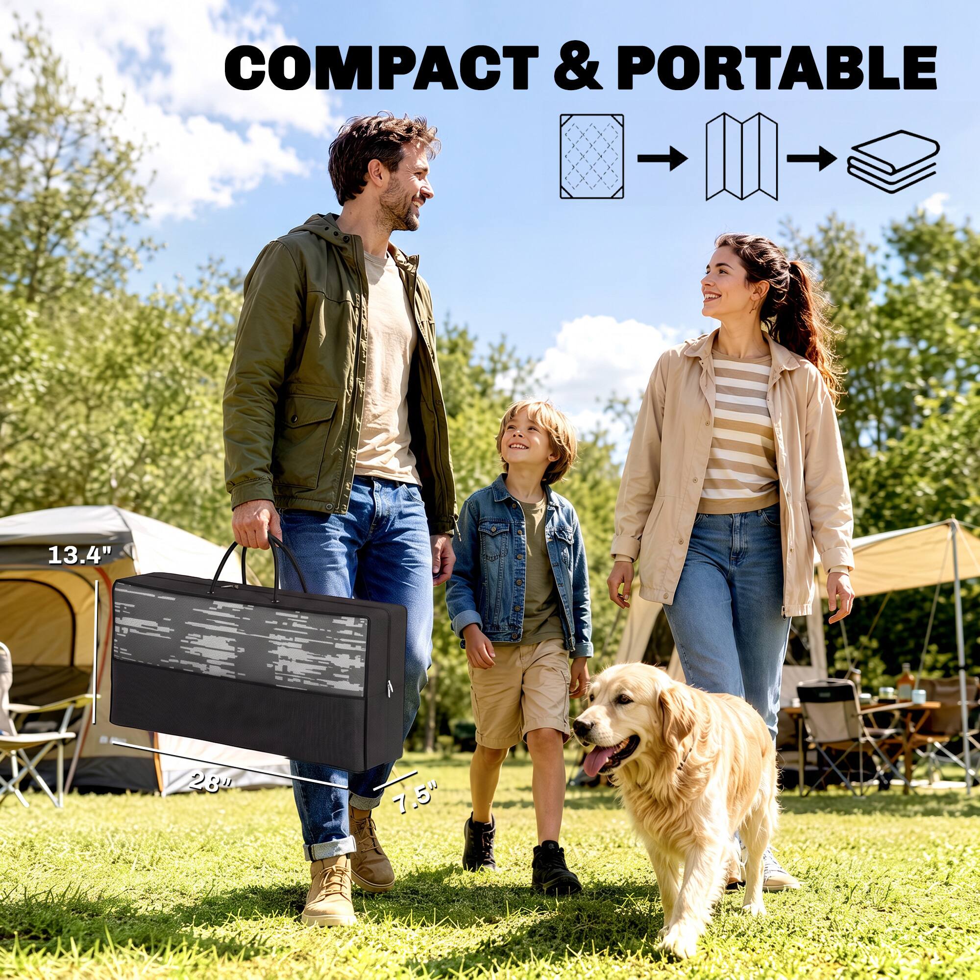 COMPACT & PORTABLE

13.4"
28"
7.5"