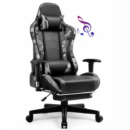 Front. Egaming - Music Video Gaming Chair with Speaker Office Computer Chairs,Camouflage - Camouflage.