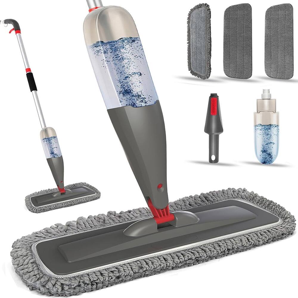 Front. Schertz - Spray Mop with Microfiber Pads, 800mL Refillable Bottle, for All Floors.
