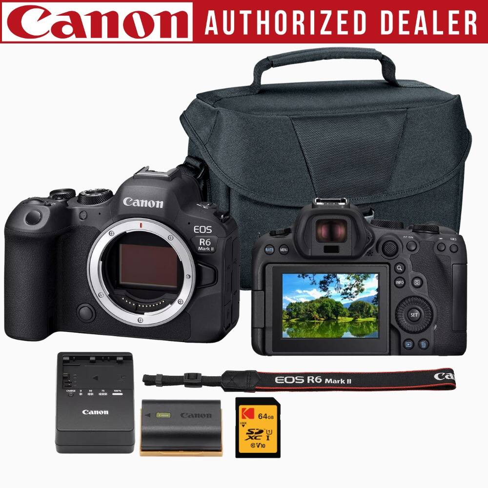 Canon AUTHORIZED DEALER  
Canon EOS R6 Mark II  
RIT C 100  
IFT EOS R6 Mark II  
Canon 64GB SDXC UHS-II