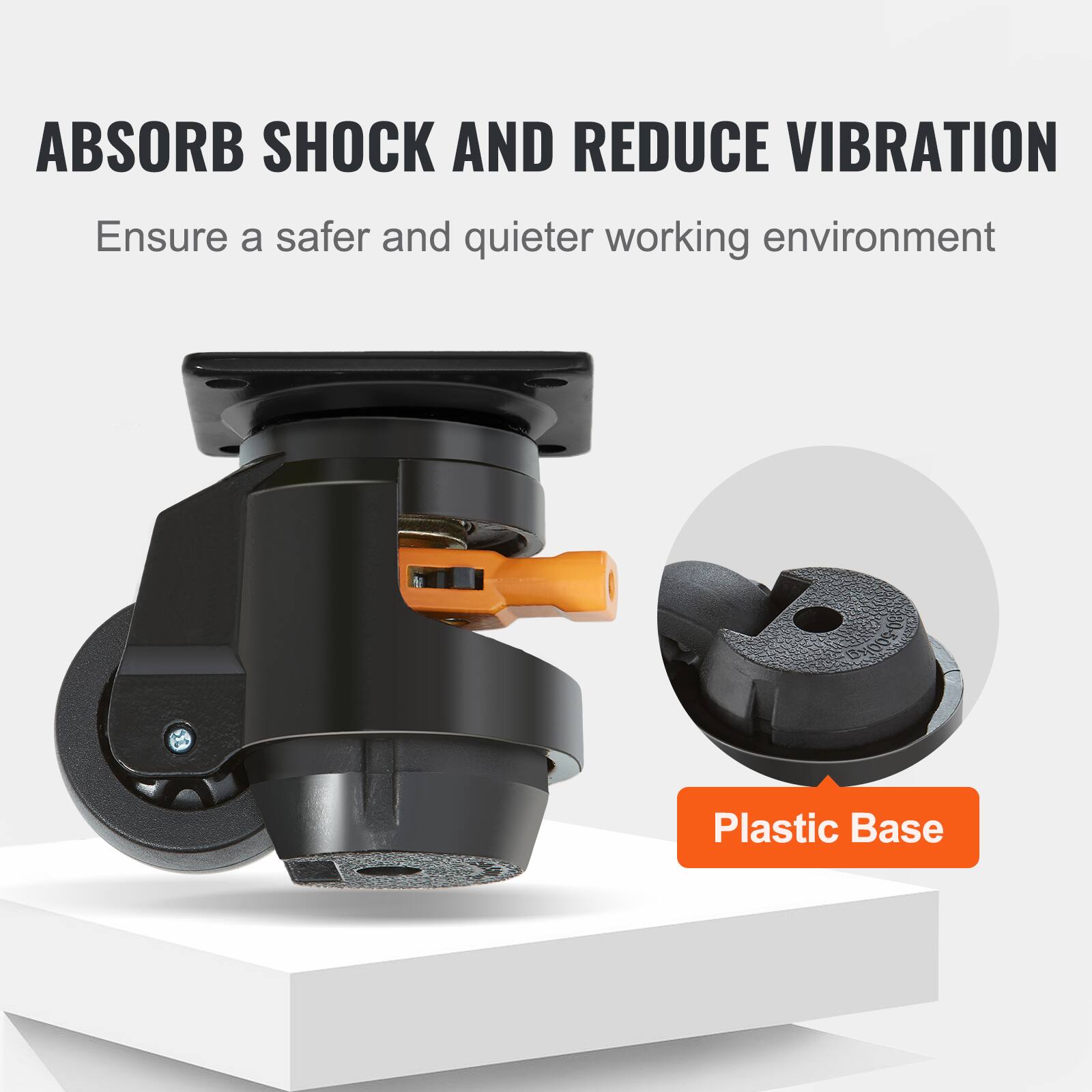 ABSORB SHOCK AND REDUCE VIBRATION  
Ensure a safer and quieter working environment  
Plastic Base