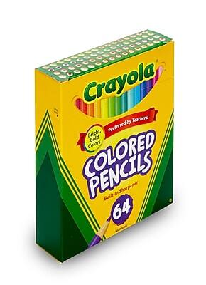 Crayola  
Preferred by Teachers!  
Bright, Bold Colors  
Colored Pencils  
Built-in Sharpener  
64