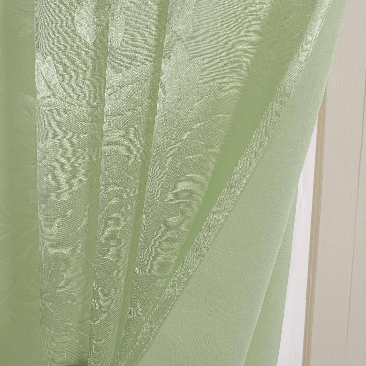 Alt View 1. Olivia Gray - Olivia Gray 100% Polyester 200 GSM Dyson Embossed Blackout Grommet Curtain Panel 54" x 84" Sage - Sage.