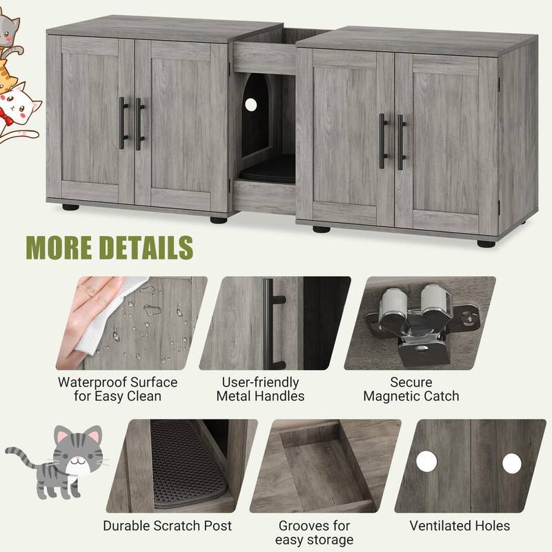 MORE DETAILS

- Waterproof Surface for Easy Clean
- User-friendly Metal Handles
- Secure Magnetic Catch
- Durable Scratch Post
- Grooves for easy storage
- Ventilated Holes