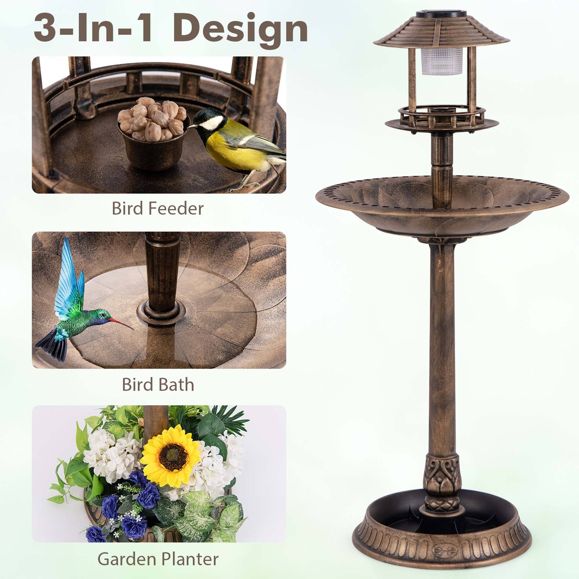 3-In-1 Design

Bird Feeder

Bird Bath

Garden Planter