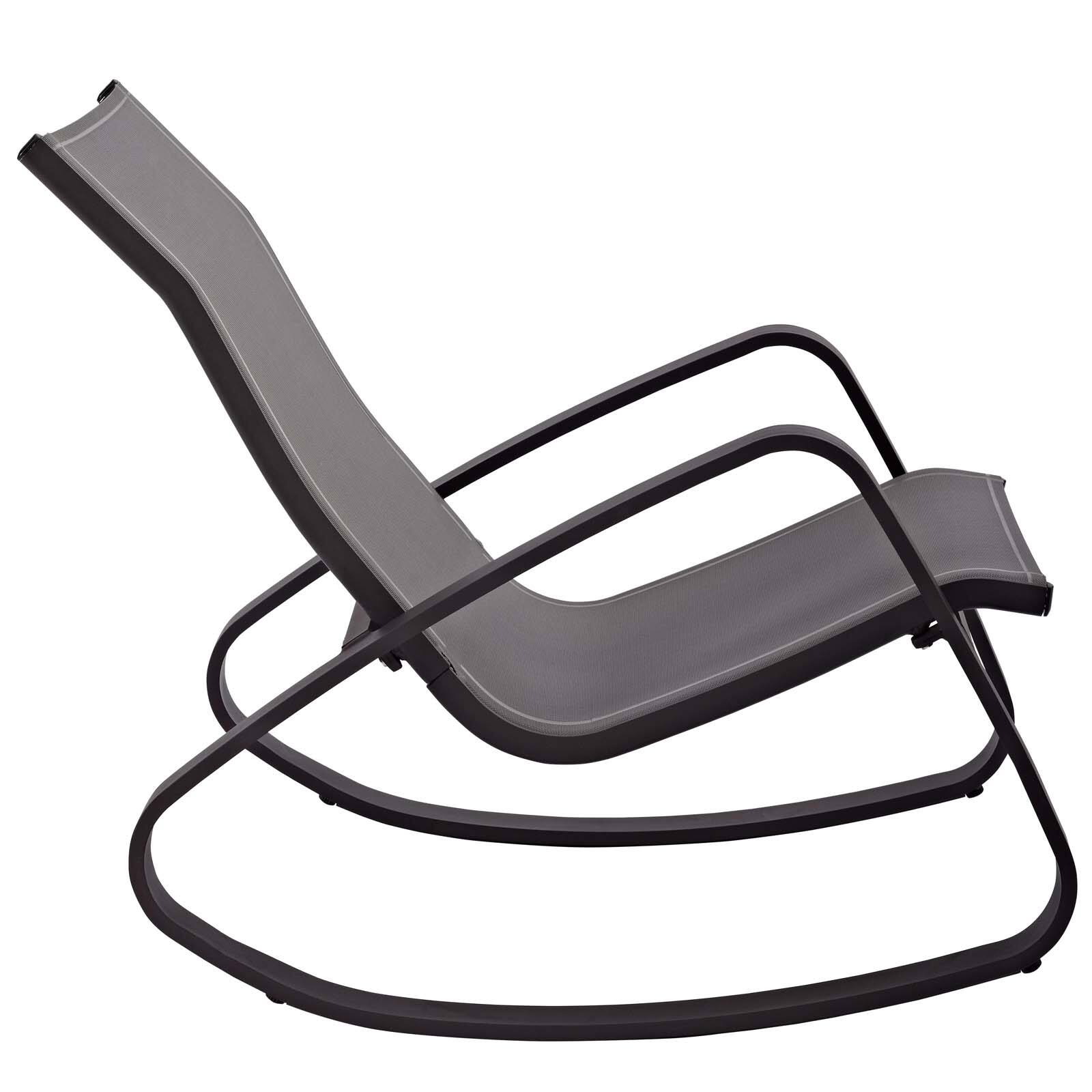 Back. Modway - Traveler Outdoor Patio Mesh Sling Rocking Lounge Chair Set of 2 by Modway - Black Black.
