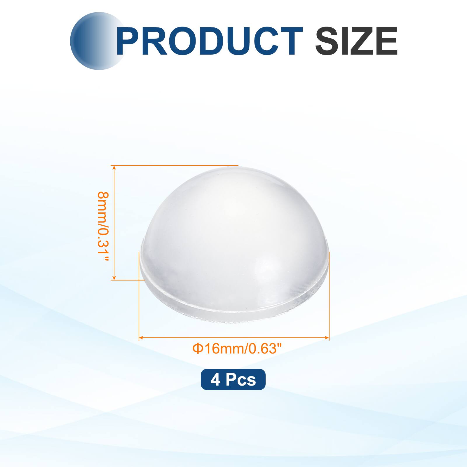 PRODUCT SIZE  
8mm/0.31"  
16mm/0.63"  
4 Pcs
