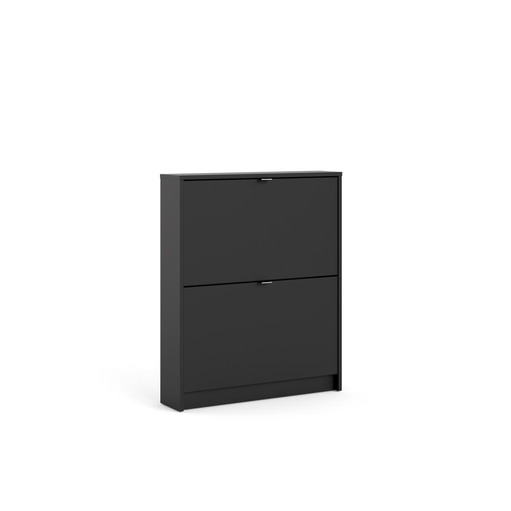 Angle. Tvilum - Bright 2 Drawer Shoe Cabinet Matte - Black.