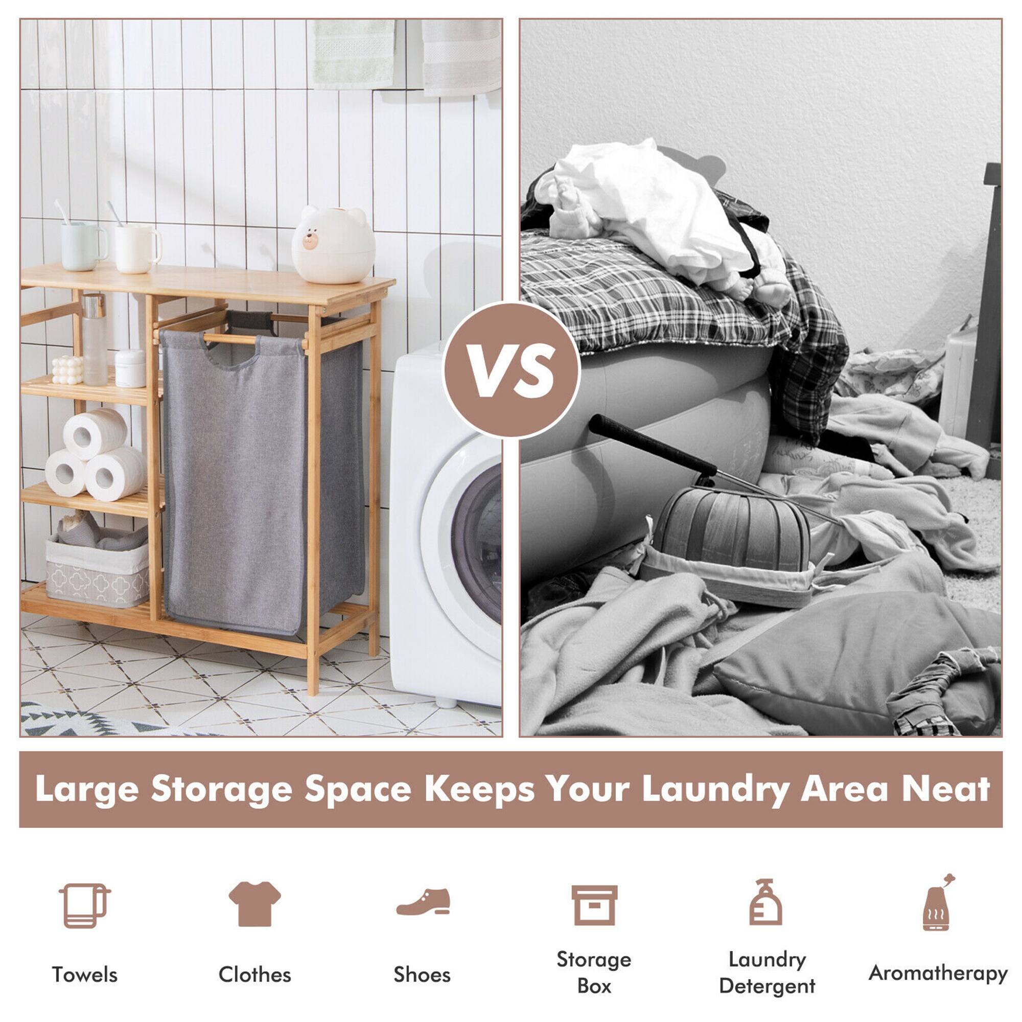 VS Large Storage Space Keeps Your Laundry Area Neat: Towels, Clothes, Shoes, Storage Box, Laundry, Aromatherapy, Detergent