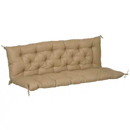 Front. Outsunny - x 38" Tufted Bench Cushion for Outdoor Furniture, 3-Seater Replacement for Swing Chair - Khaki.