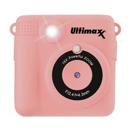 Generac - Ultimaxx Kids Digital Camera w/ 32GB Micro SD Card, 3 Rolls Paper - Pink