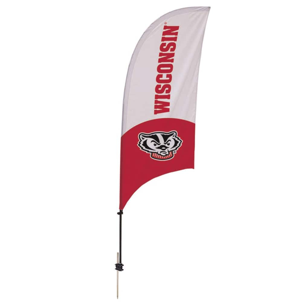 Victory Corps - Wisconsin Badgers 7.5' Two-Tone Razor Feather Stake Flag - Multicolor