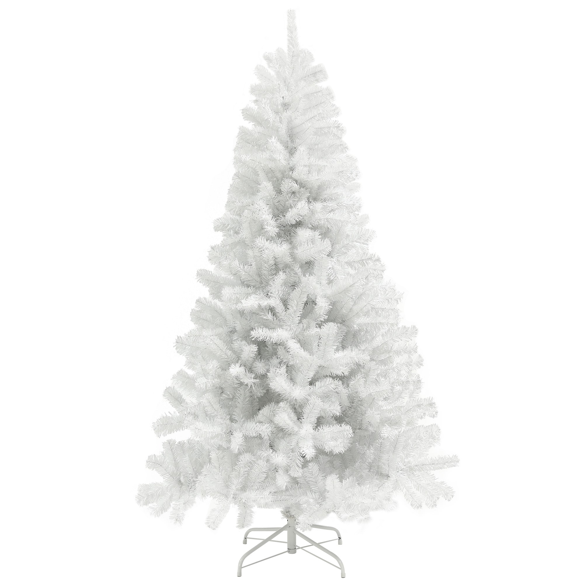 Homcom - Unlit Artificial Christmas Tree, Holiday Decor with 1346 Branch Tips - White
