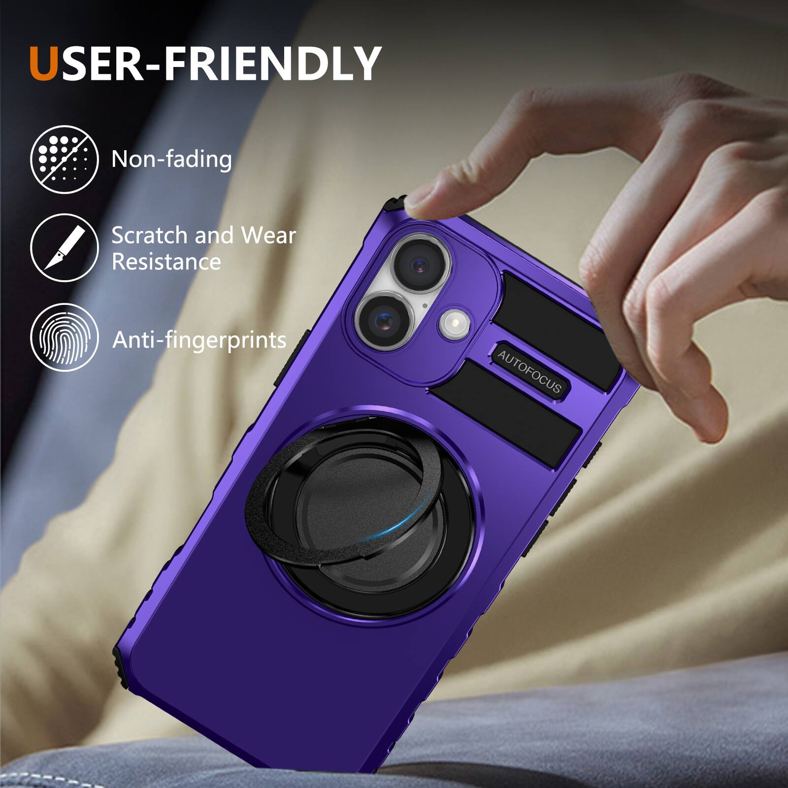USER-FRIENDLY  
- Non-fading  
- Scratch and Wear Resistance  
- Anti-fingerprints  

AUTOFOCUS