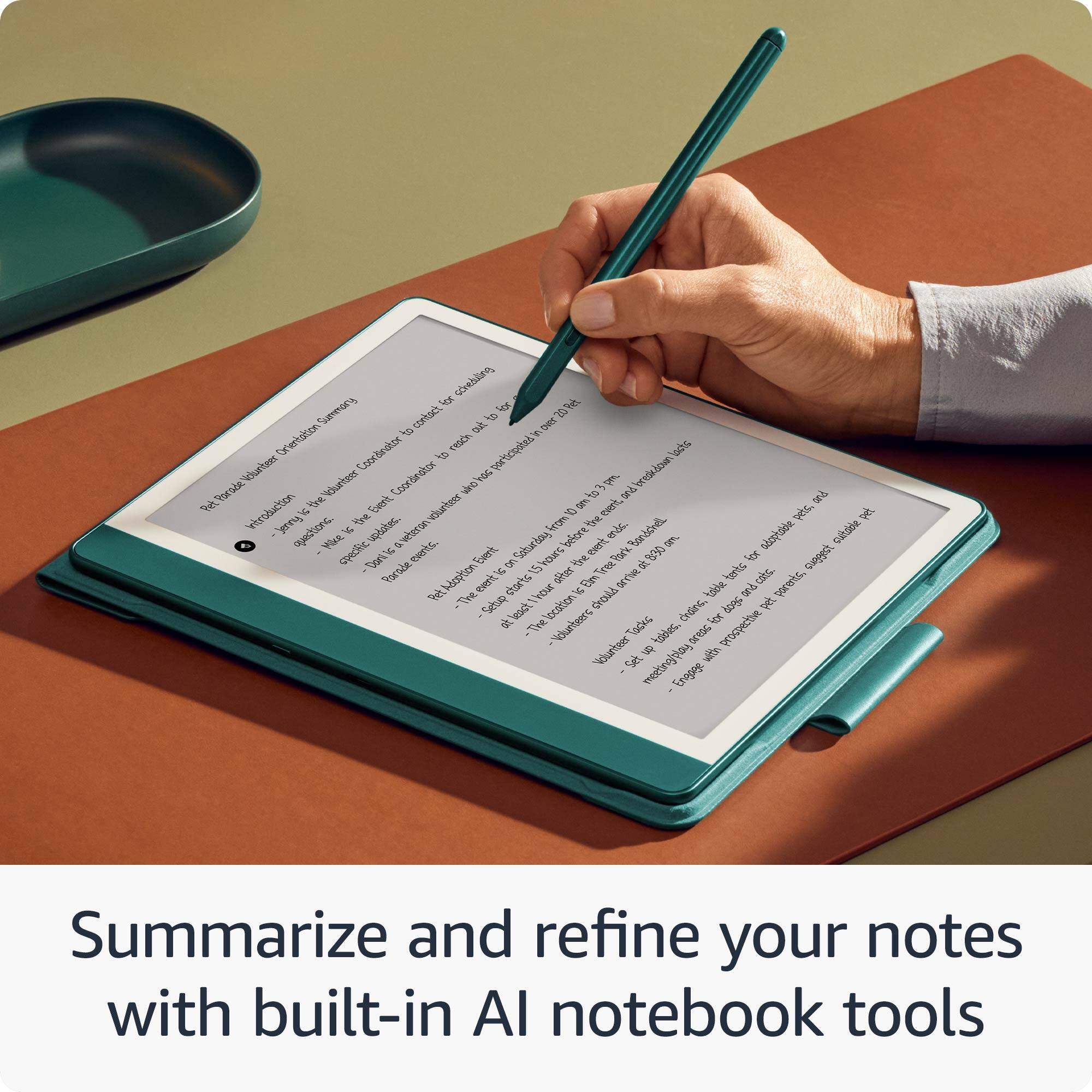 Summarize and refine your notes with built-in Al notebook tools.
