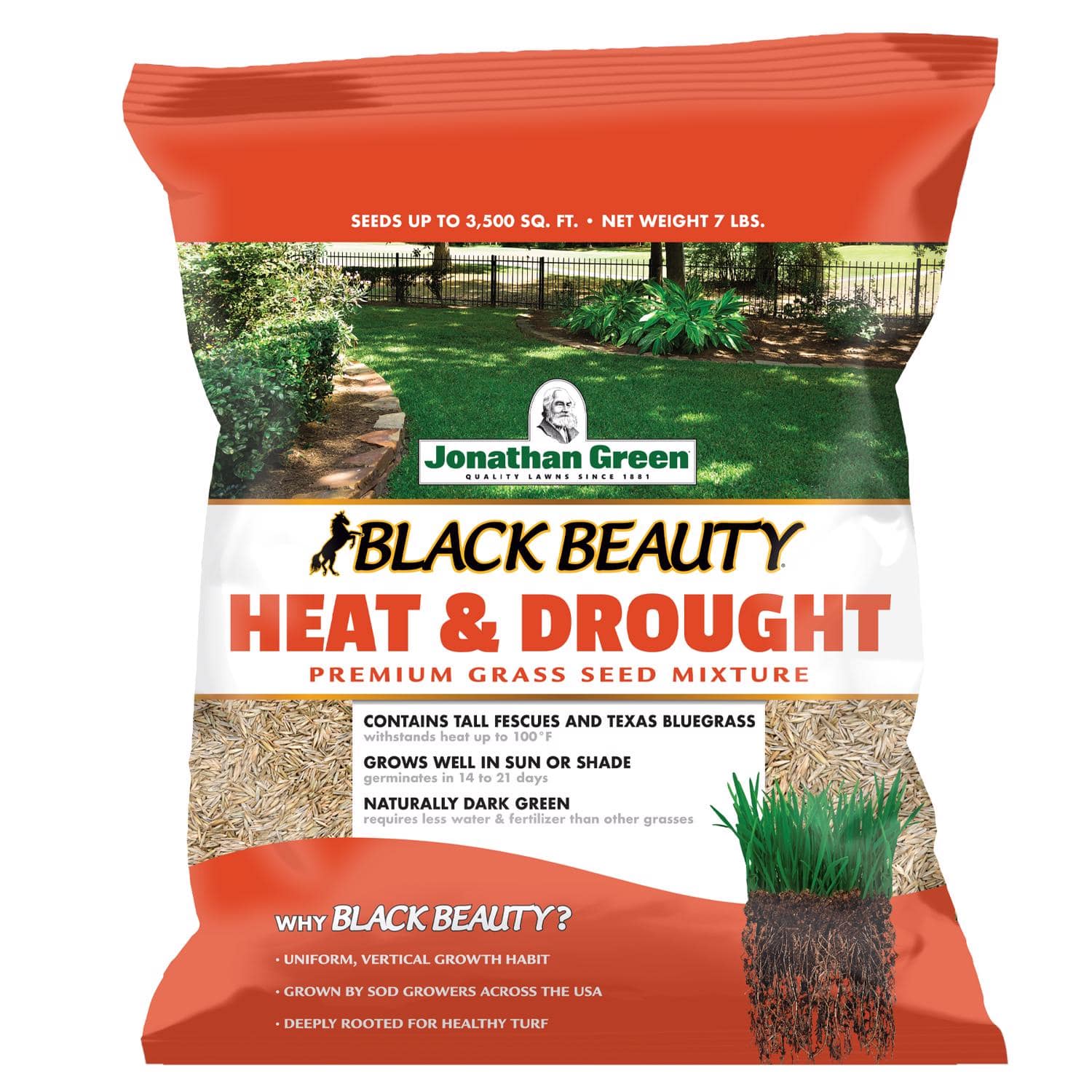 Jonathan Green - Black Beauty Heat & Drought Mixed Sun or Shade Grass Seed 7 lb price history on PriceWatchPro