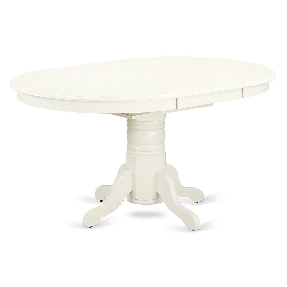 Back. East West Furniture - Oval Table with 18" Butterfly leaf - Linen White - Linen White.