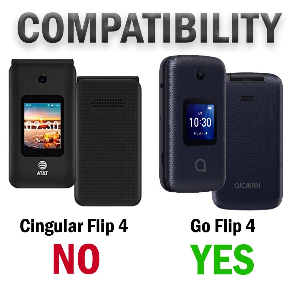 COMPATIBILITY

09.30 AM 10:30 Fri, SEP 24

AT&T
alcatel
Cingular Flip 4 NO
Go Flip 4 YES
