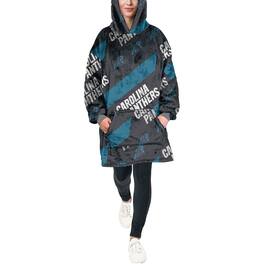 Pegasus - Carolina Panthers 60" x 80" Repeat Logo Hoodie Bloncho - Multicolor