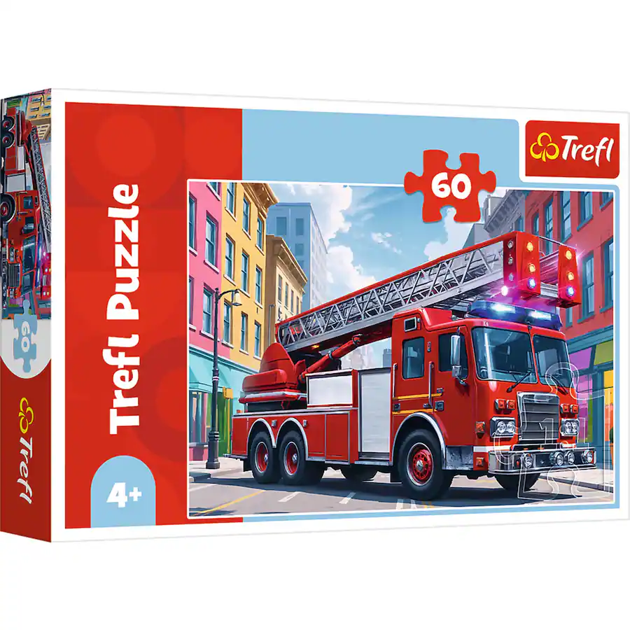 Trefl Backhoe Loader 60-Piece Puzzle – Colorful Vehicle Puzzle For Kids Ages 4+