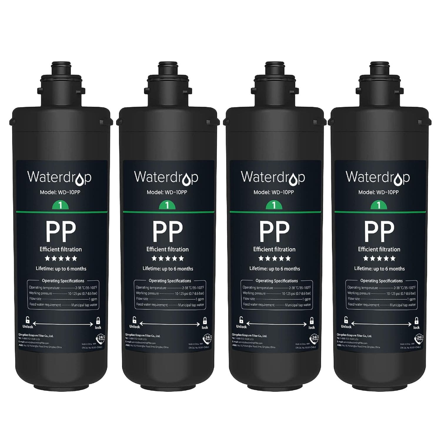 WD-10PP Under Sink Water Filter, Replacement for Waterdrop TSA & TSB &TSB-CM - Black