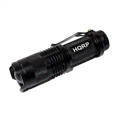 Front. HQRP - 365 nm UV Blacklight LED Flashlight 3 W Variable Focus Inspection Light - Gems, Uranium Glass, Pet Stains.