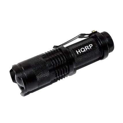 Front. HQRP - 365 nm UV Blacklight LED Flashlight 3 W Variable Focus Inspection Light - Gems, Uranium Glass, Pet Stains.