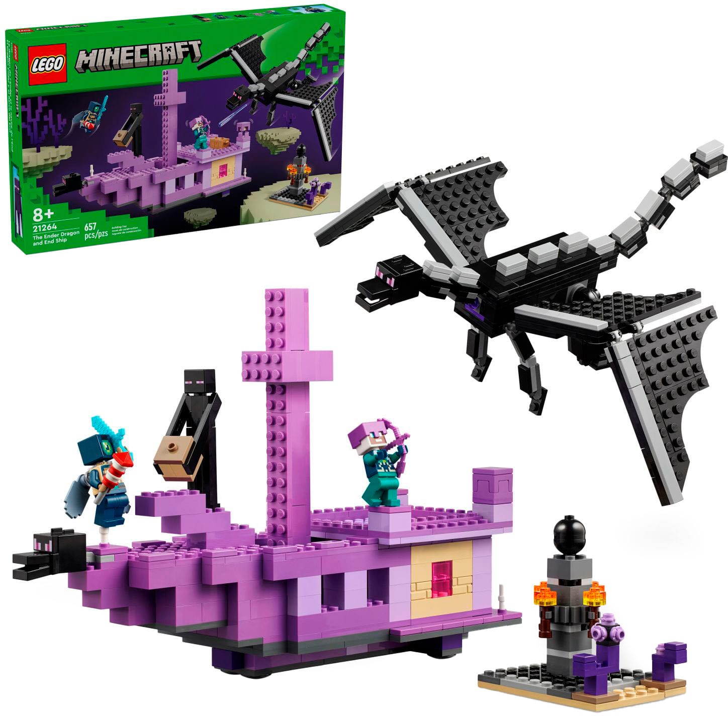 LEGO - Minecraft The Ender Dragon and End Ship Video Game Toy 21264 - Front_Zoom