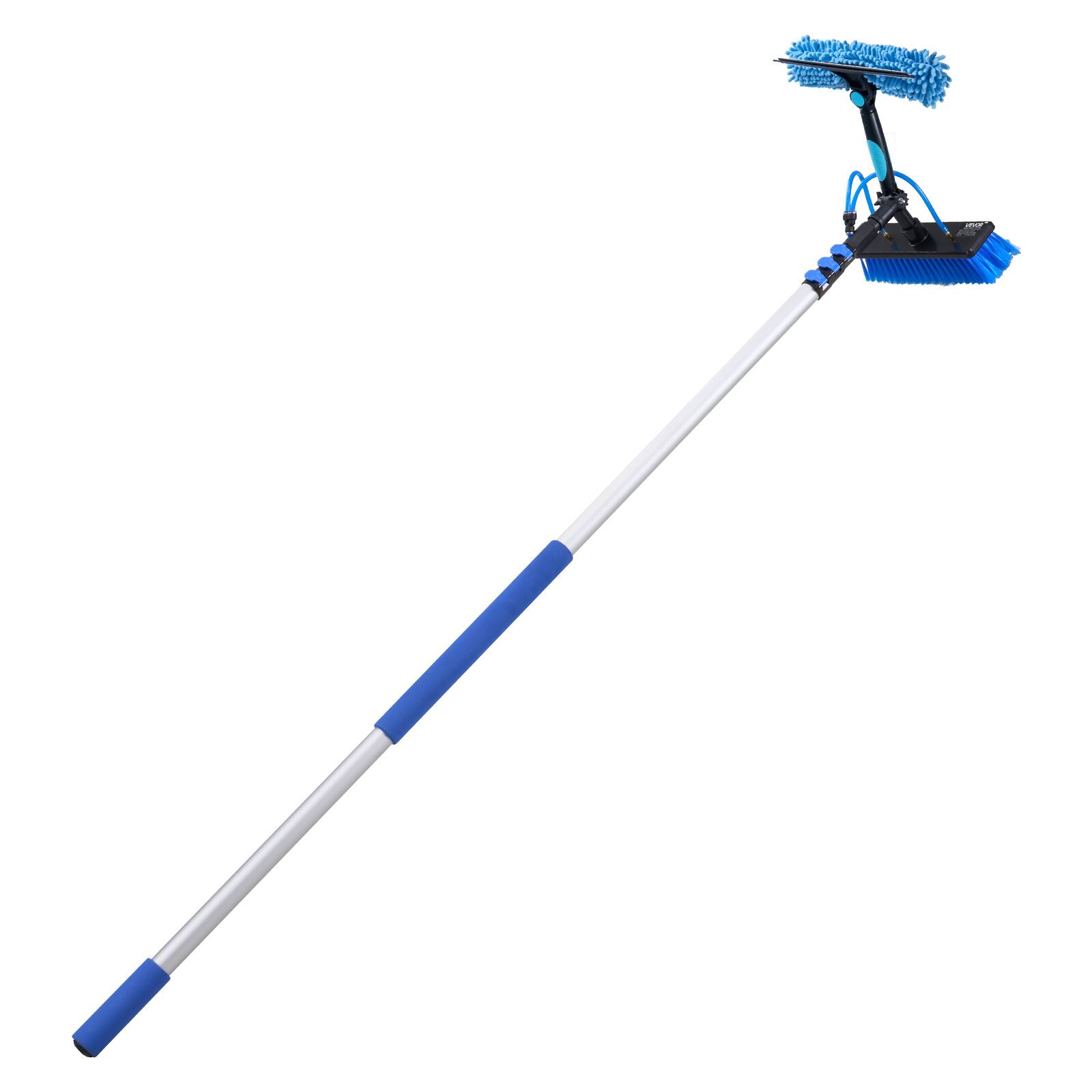 Alt View 5. VEVOR - Solar Panel Cleaning Kit, 20 ft, Water Fed Pole Kit with Cleaning Brush, Soap Dispenser, Extendable Aluminum Telescopic - Silver + Blue.
