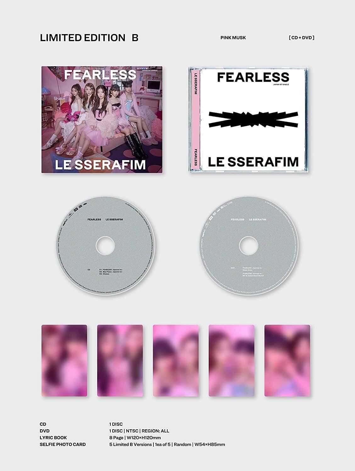 Le Sserafim - LE SSERAFIM - Fearless (Limited Edition B - CD + DVD) - COMPACT DISCS