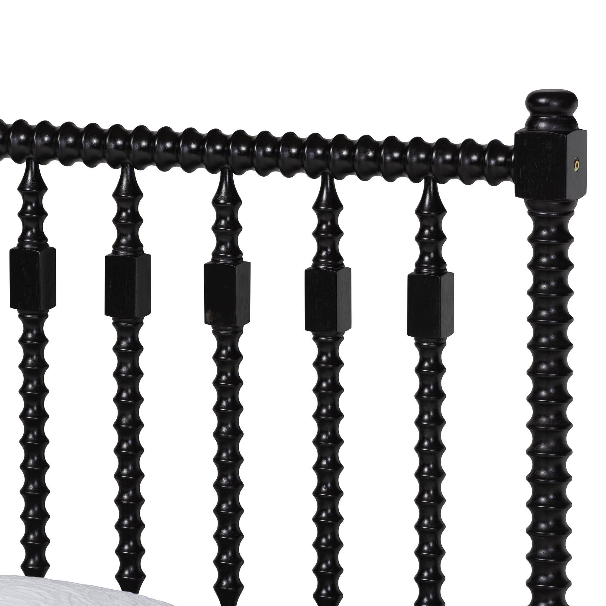Alt View 5. Baxton Studio - Denita Spindle 4-Piece Bedroom Set - Farmhouse Platform Bed with Matching Dresser, Chest, and 1-Drawer Nightstand, Full - Black.