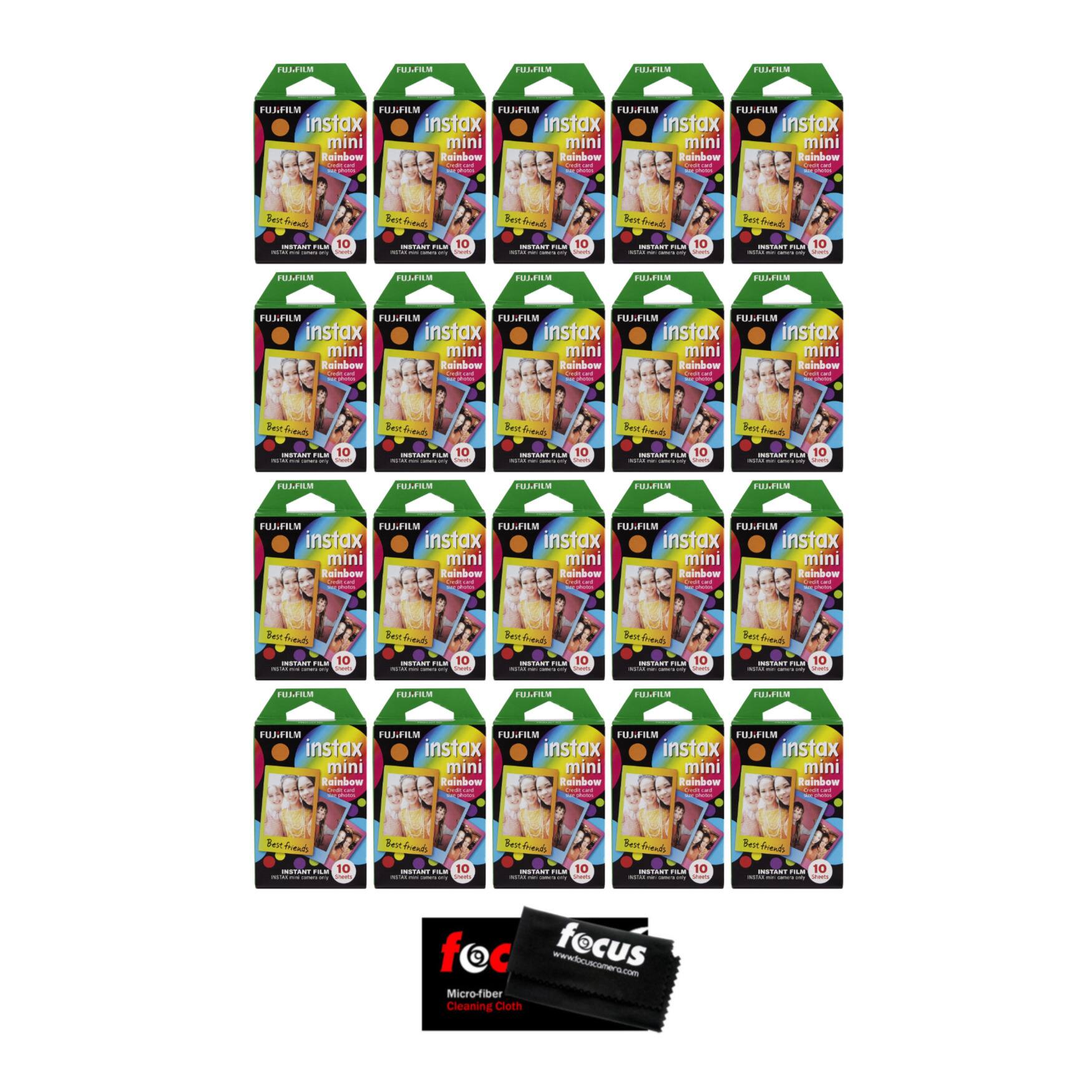 Fujifilm - Instax Mini Instant Rainbow Film (20-Pack) with Cleaning Cloth