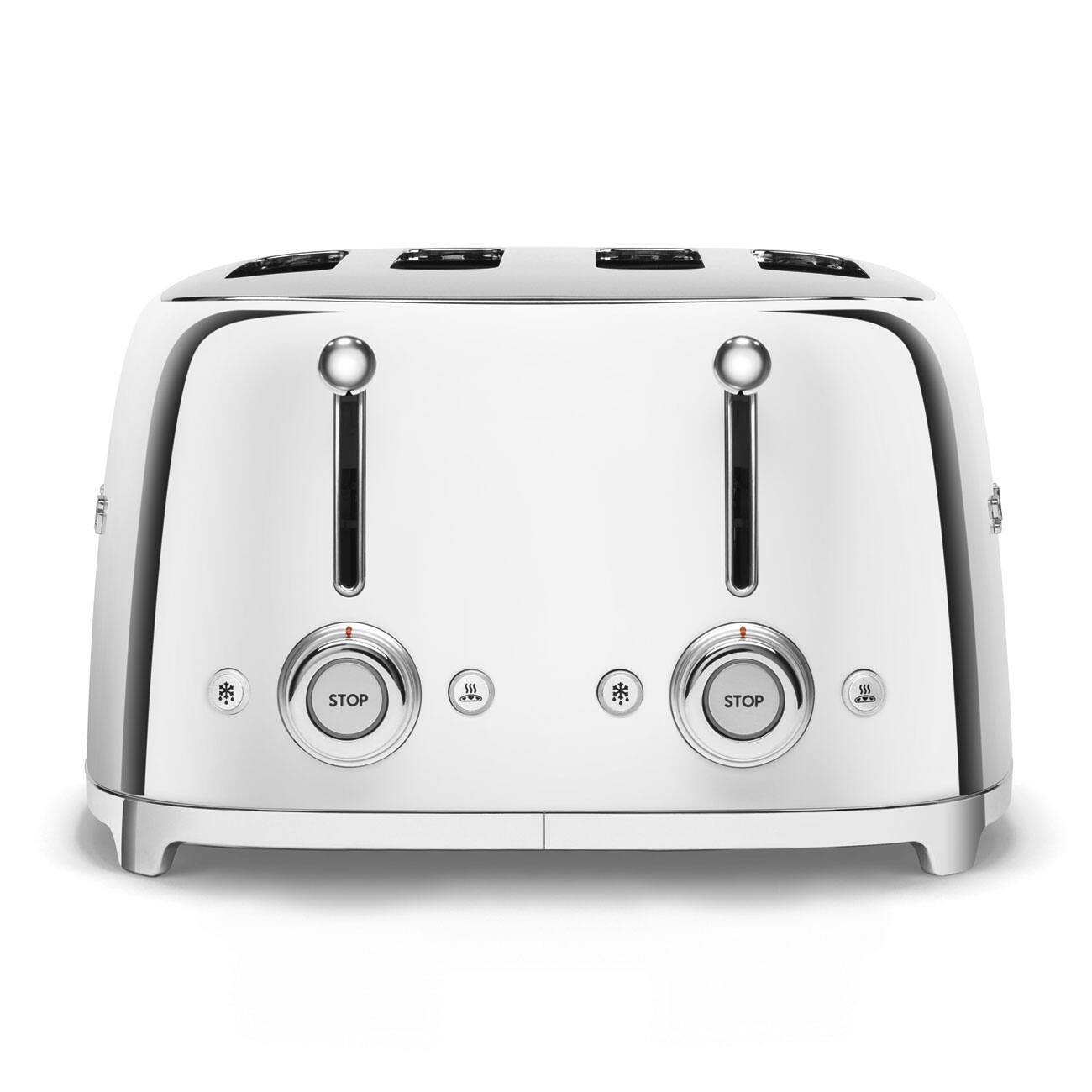 Alt View 1. SMEG - SMEG TSF03 4-Slice Wide-Slot Toaster - Stainless Steel.
