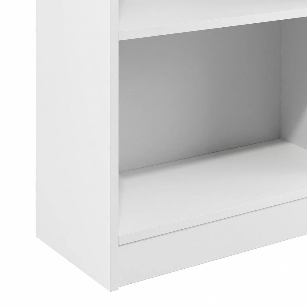 Alt View 2. FurniFact - Wooden Bookcase with Adjustable Shelves for Living Room and Office - White.