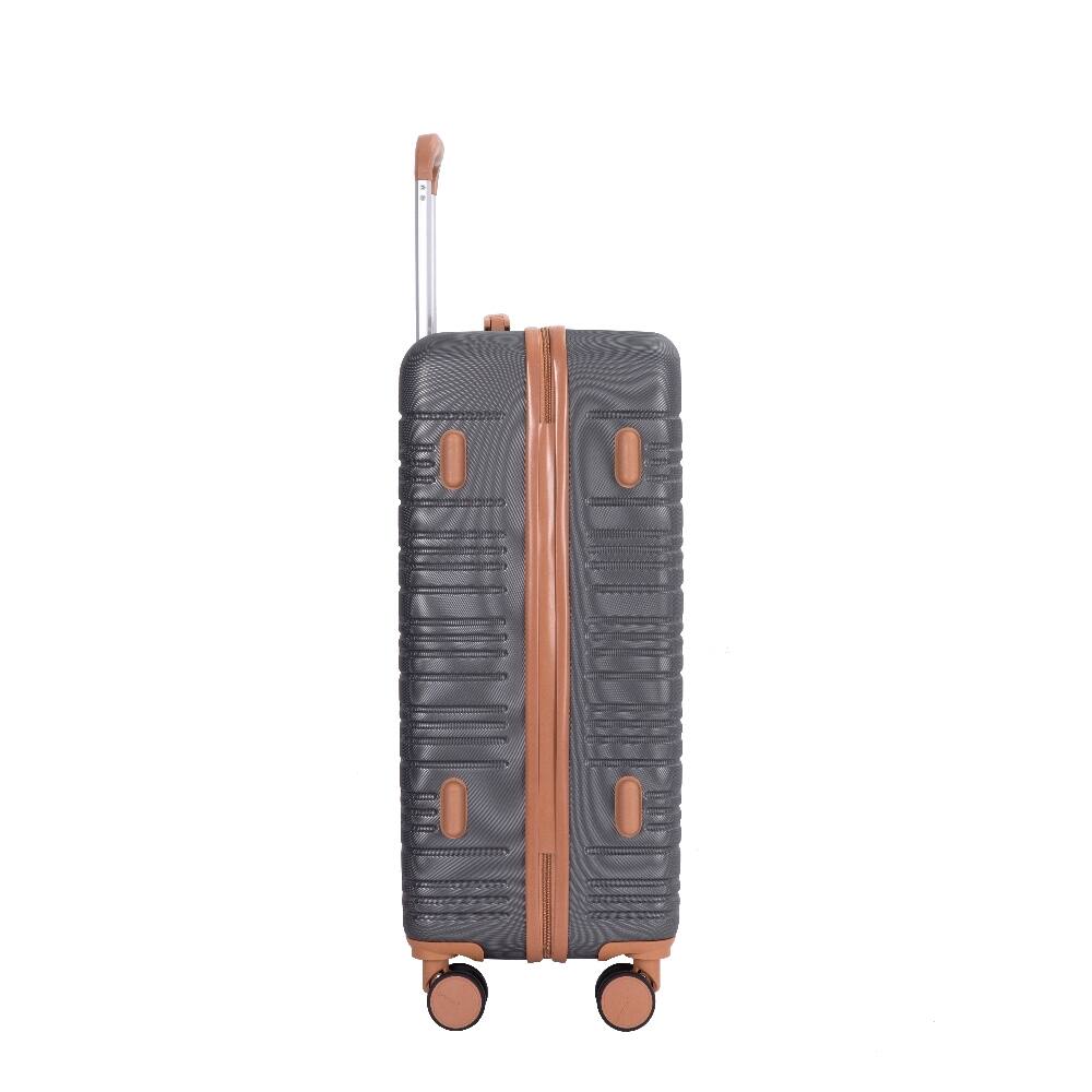 Alt View 3. Ropilly - Ropilly 5 piece luggage set Gray hard case suitcase ABS Expandable with TSA Lock Spinner Wheels Travel Bags - Gray.