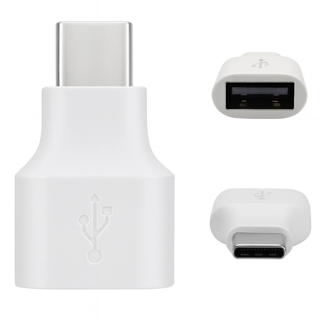 Alt View 4. Google - Google USB Type-C to USB Standard-A OTG Adapter (Type-C Male to Type-A Female) - White - White.