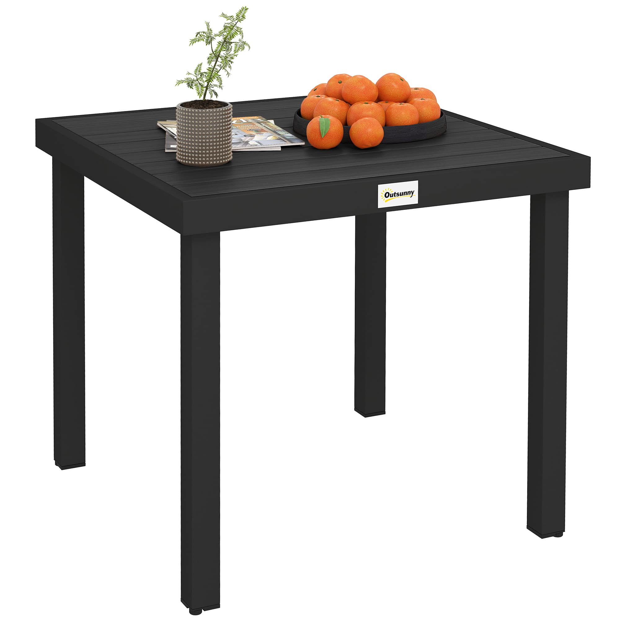 Outsunny - Patio Dining Table for 4 - Black