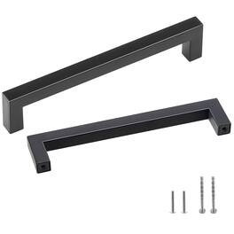 VEVOR - 30 Pack Cabinet Pulls, 5.03in / 128mm Center to Center Slim Square Kitchen Cabinet Drawer, Stainless Steel Modern - Black