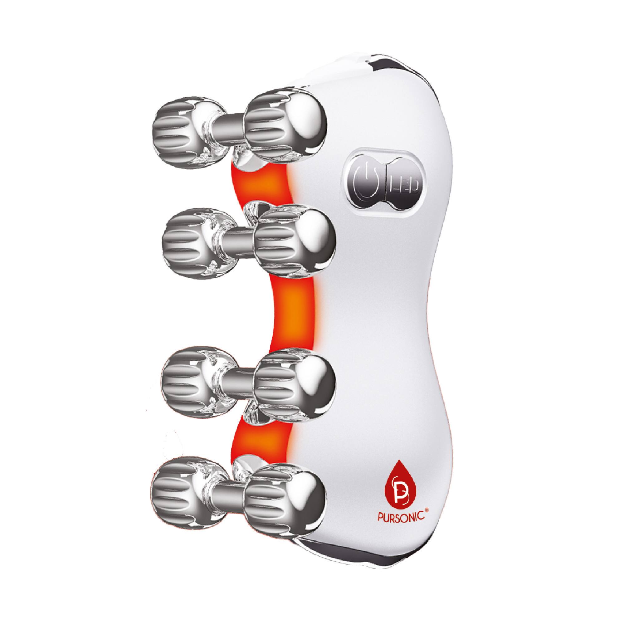 Left. Pursonic - 5-in-1 LED Light Therapy Skin Roller Massager.