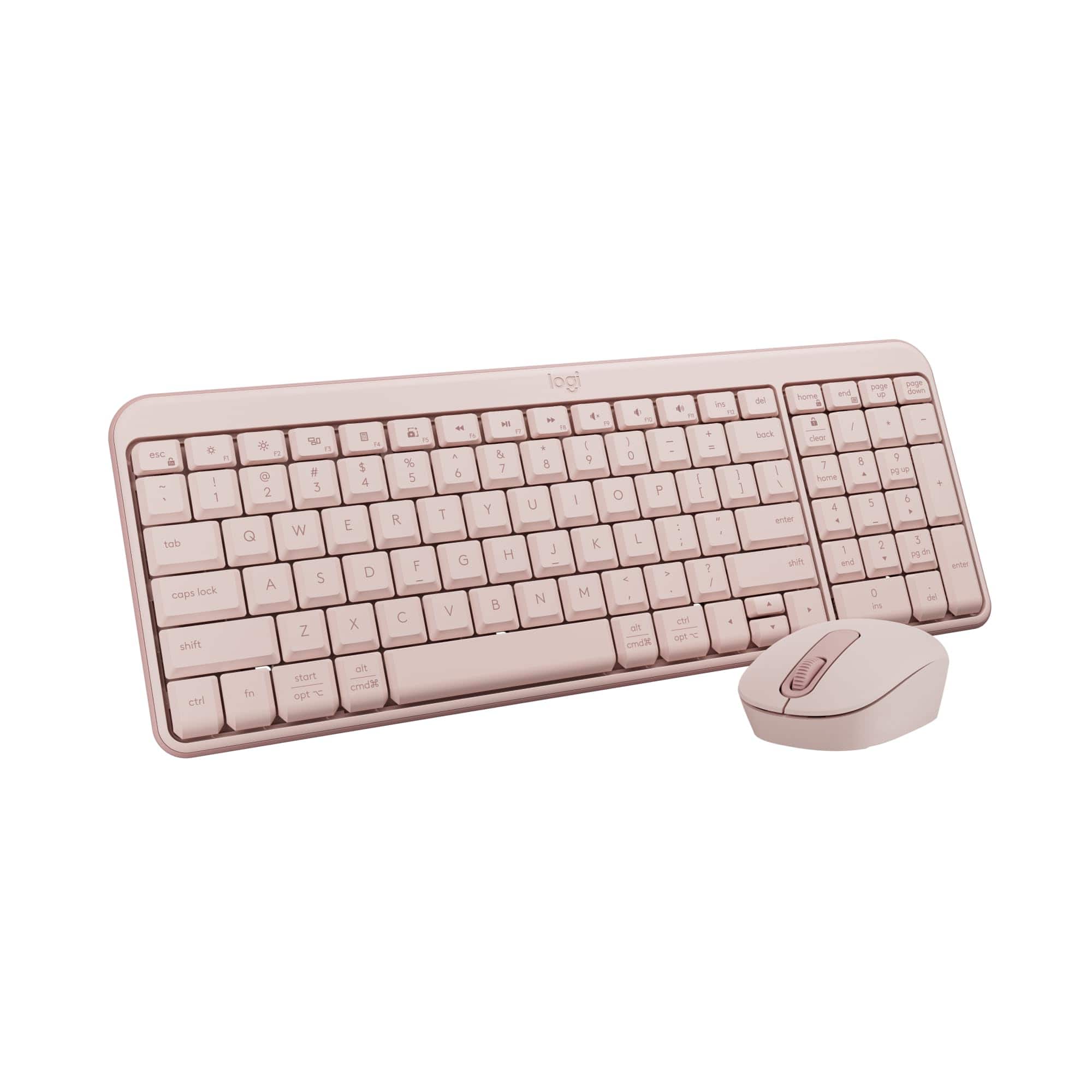 Logitech - MK250 Bluetooth Wireless Keyboard and Mouse Combo - Compact, Spill-Resistant, 12-Month Battery - Rose