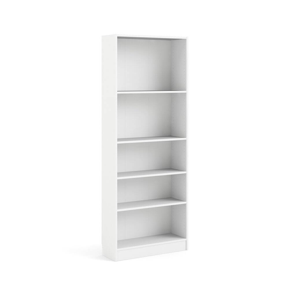 Left. Tvilum - Basic Tall Wide 5 Shelf Bookcase - White.