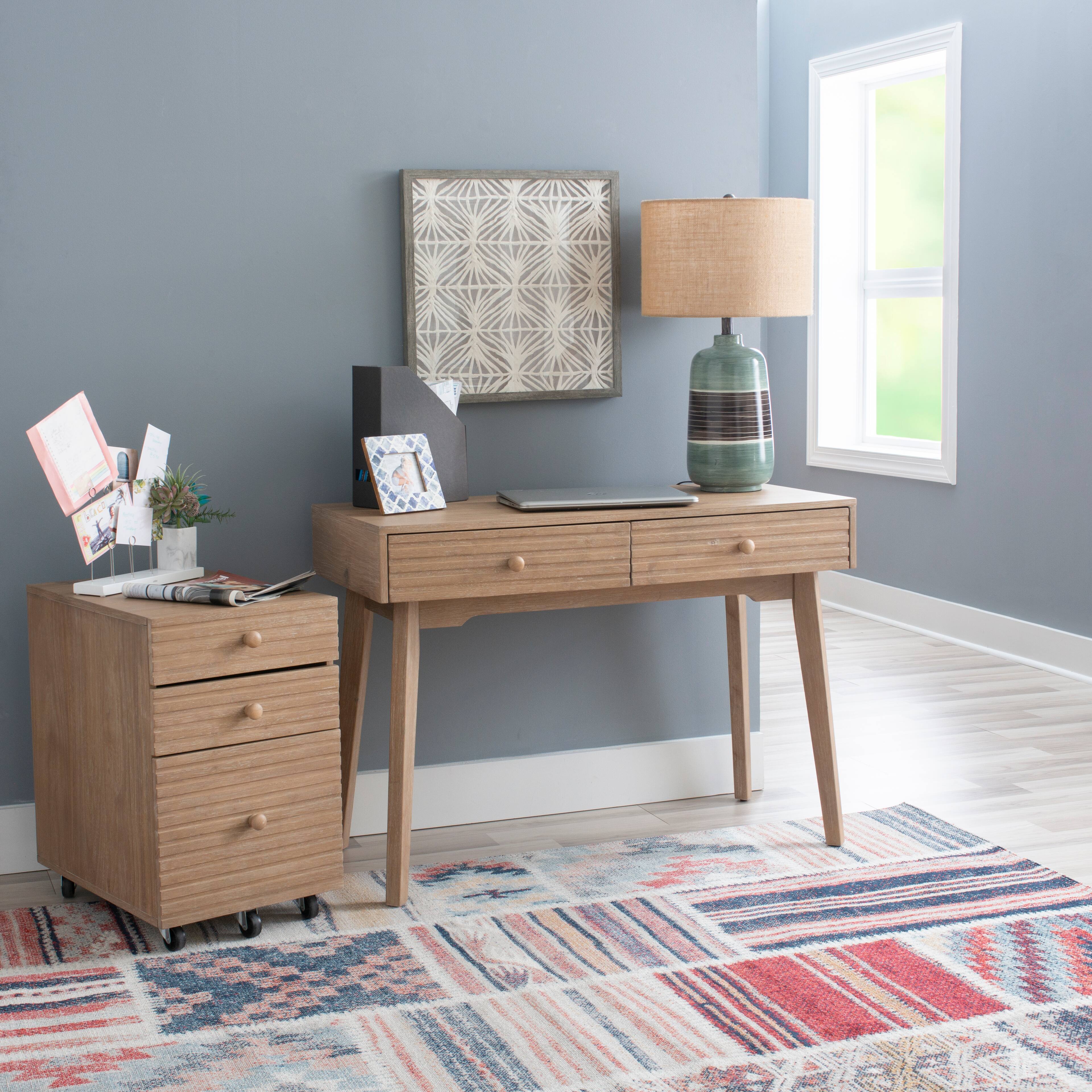 Alt View 18. Linon Home Décor - Rosita Two-Drawer Writing Desk - Natural.