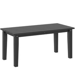 Outsunny - Outdoor Coffee Table, HDPE All-Weather Outdoor Patio Table with Slatted Tabletop for Yard - Black
