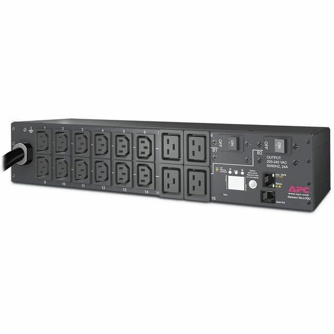 APC - NetShelter Metered Rack PDU, 2U, 5.0kW, 208V, 30A, 12 C13 and 4 C19 outlet - Metered - NEMA L6-30P - 12 x IEC 60320 - Unknown