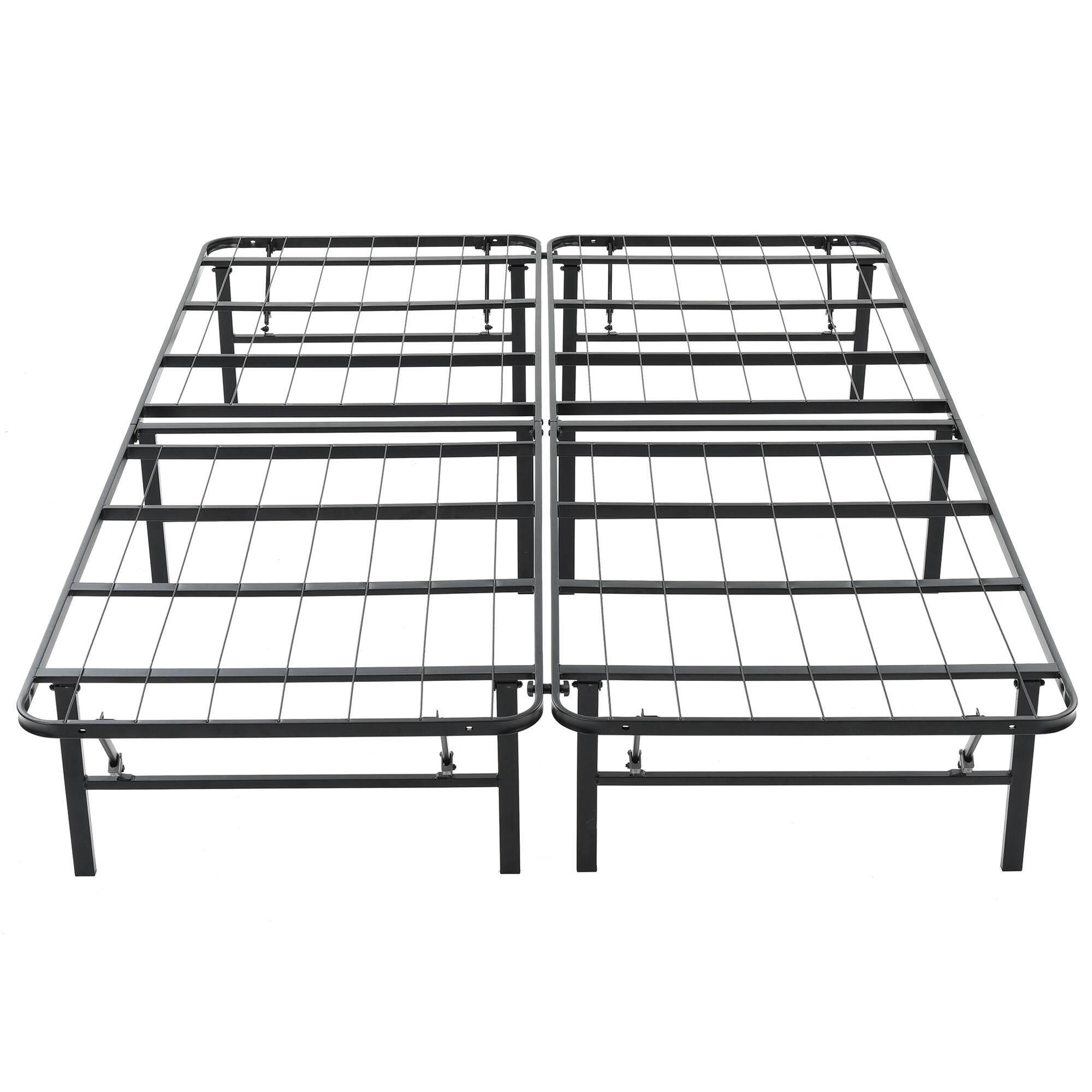 Alt View 1. Hercules - Hercules Folding Metal Bed Frame, 14 Inch Platform Mattress Foundation, King - Black.